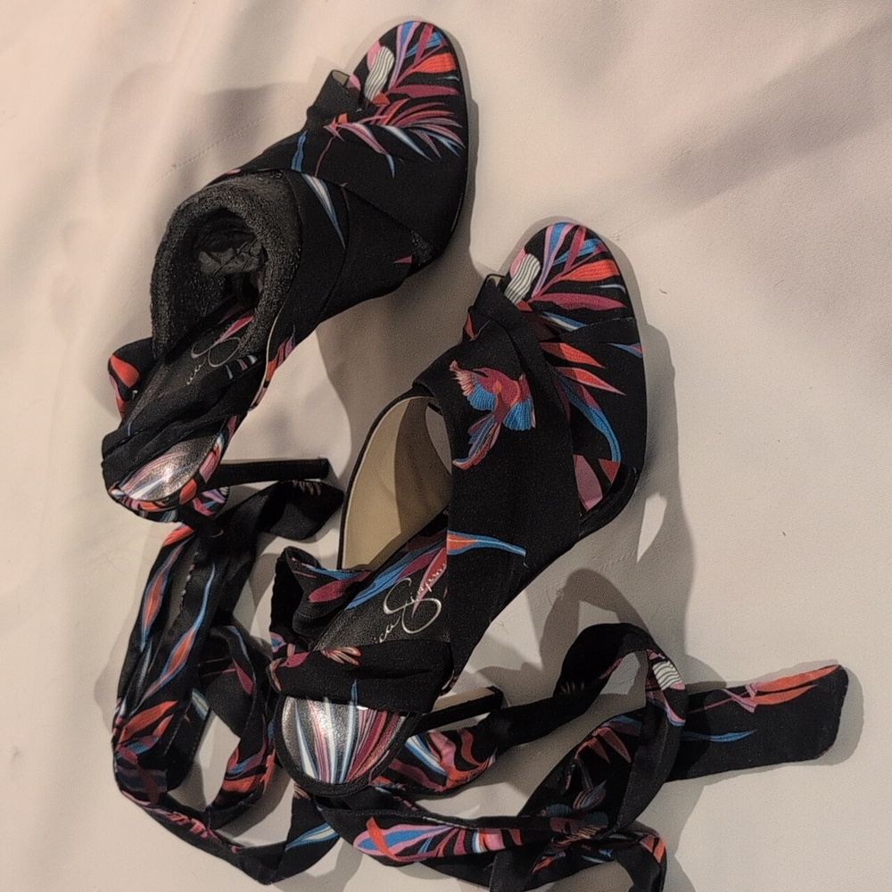 Elegant Black Multi color Heels